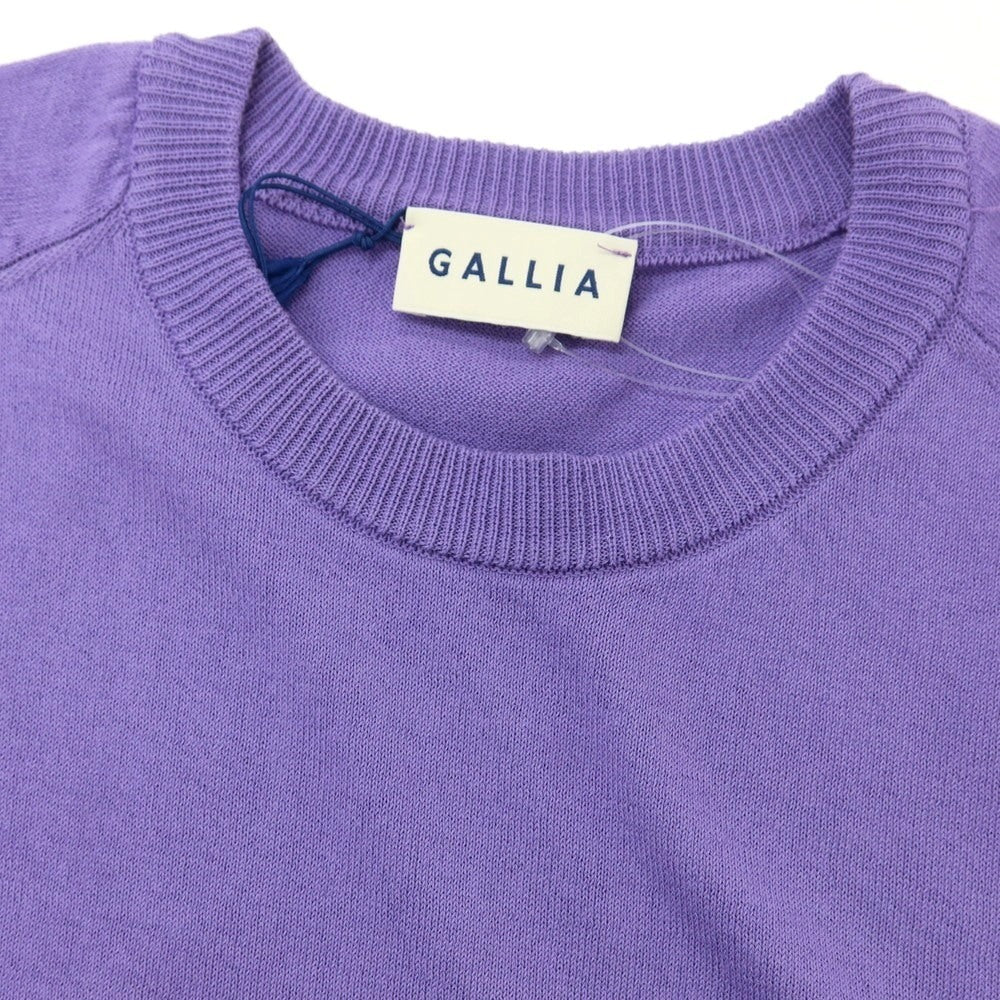 【新品アウトレット】ガリア GALLIA ハイゲージ コットン ボーダー クルーネック 半袖 プルオーバーニット パープルxオレンジ【サイズ48】【 状態ランクN- 】【 メンズ 】[EPD]
