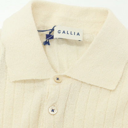 【新品】ガリア GALLIA コットンナイロン 半袖 ポロニット アイボリーxマルチカラー【 46 】【 状態ランクN 】【 メンズ 】
