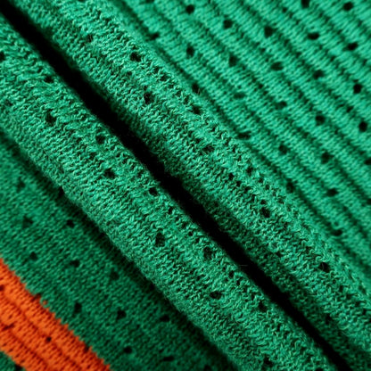 [New] GALLIA Linen Cotton Skipper Short Sleeve Polo Knit Green x White [46] [Condition Rank N] [Men&