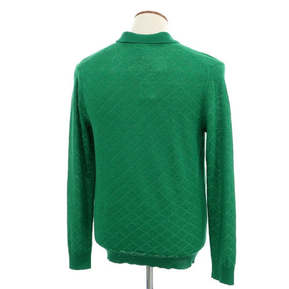 [New Outlet] GALLIA High Gauge Cotton Linen Knit Collared Cardigan Green [46] [Condition Rank N-] [Men&