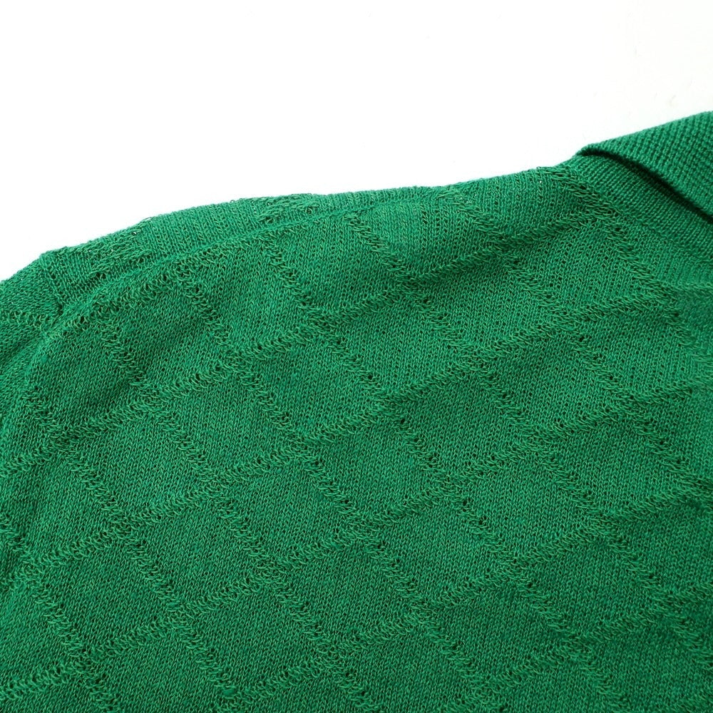 [New Outlet] GALLIA High Gauge Cotton Linen Knit Collared Cardigan Green [46] [Condition Rank N-] [Men&