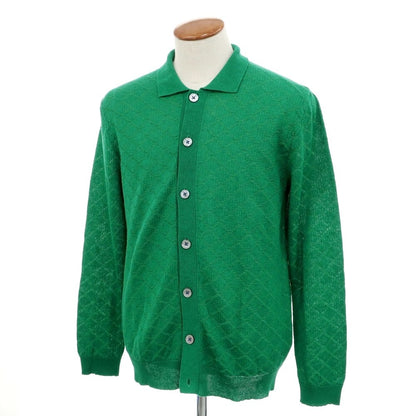 [New] GALLIA high gauge cotton linen knit collared cardigan green [48] [Condition rank N] [Men&