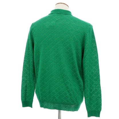 [New] GALLIA high gauge cotton linen knit collared cardigan green [48] [Condition rank N] [Men&