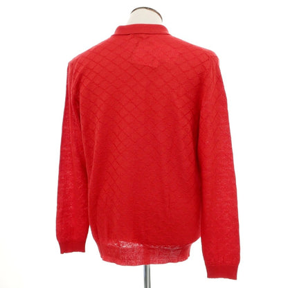 [New] GALLIA high gauge cotton linen knit collared cardigan red [50] [Condition rank N] [Men&