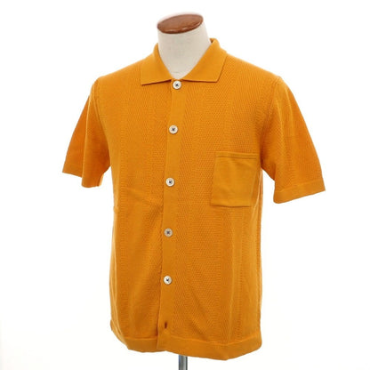 [New] GALLIA Cotton Knit Shirt-style Short Sleeve Cardigan Orange [48] [Condition Rank N] [Men&