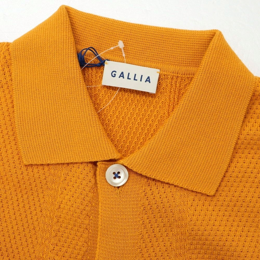 【新品】ガリア GALLIA コットン ニット シャツ型 半袖 カーディガン オレンジ【サイズ48】【 状態ランクN 】【 メンズ 】[EPD]