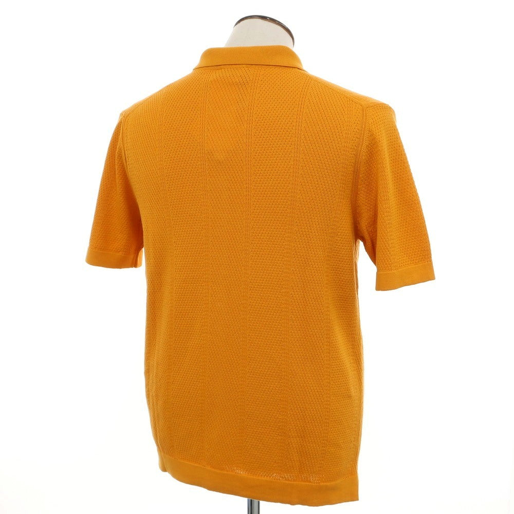 [New] GALLIA Cotton Knit Shirt-style Short Sleeve Cardigan Orange [50] [Condition Rank N] [Men&