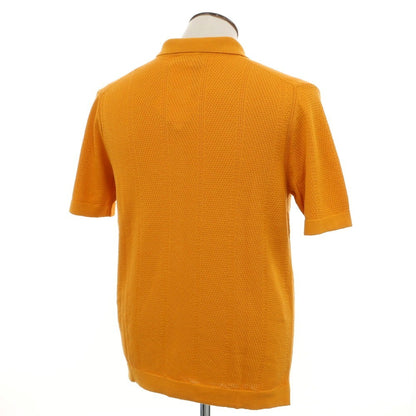 [New] GALLIA Cotton Knit Shirt-style Short Sleeve Cardigan Orange [50] [Condition Rank N] [Men&