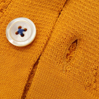 [New] GALLIA Cotton Knit Shirt-style Short Sleeve Cardigan Orange [50] [Condition Rank N] [Men&