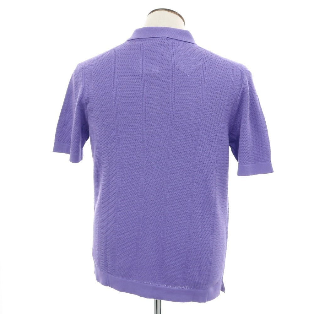 [New] GALLIA Cotton Knit Shirt-style Short Sleeve Cardigan Purple [50] [Condition Rank N] [Men&