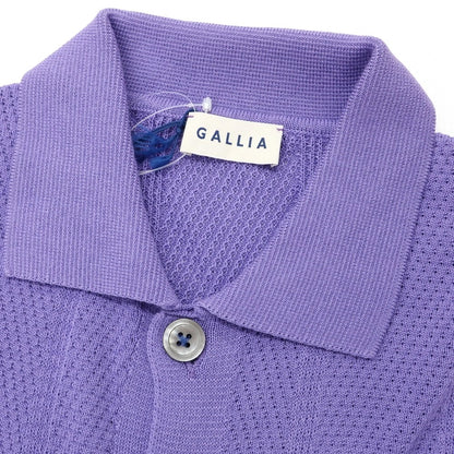 [New] GALLIA Cotton Knit Shirt-style Short Sleeve Cardigan Purple [50] [Condition Rank N] [Men&