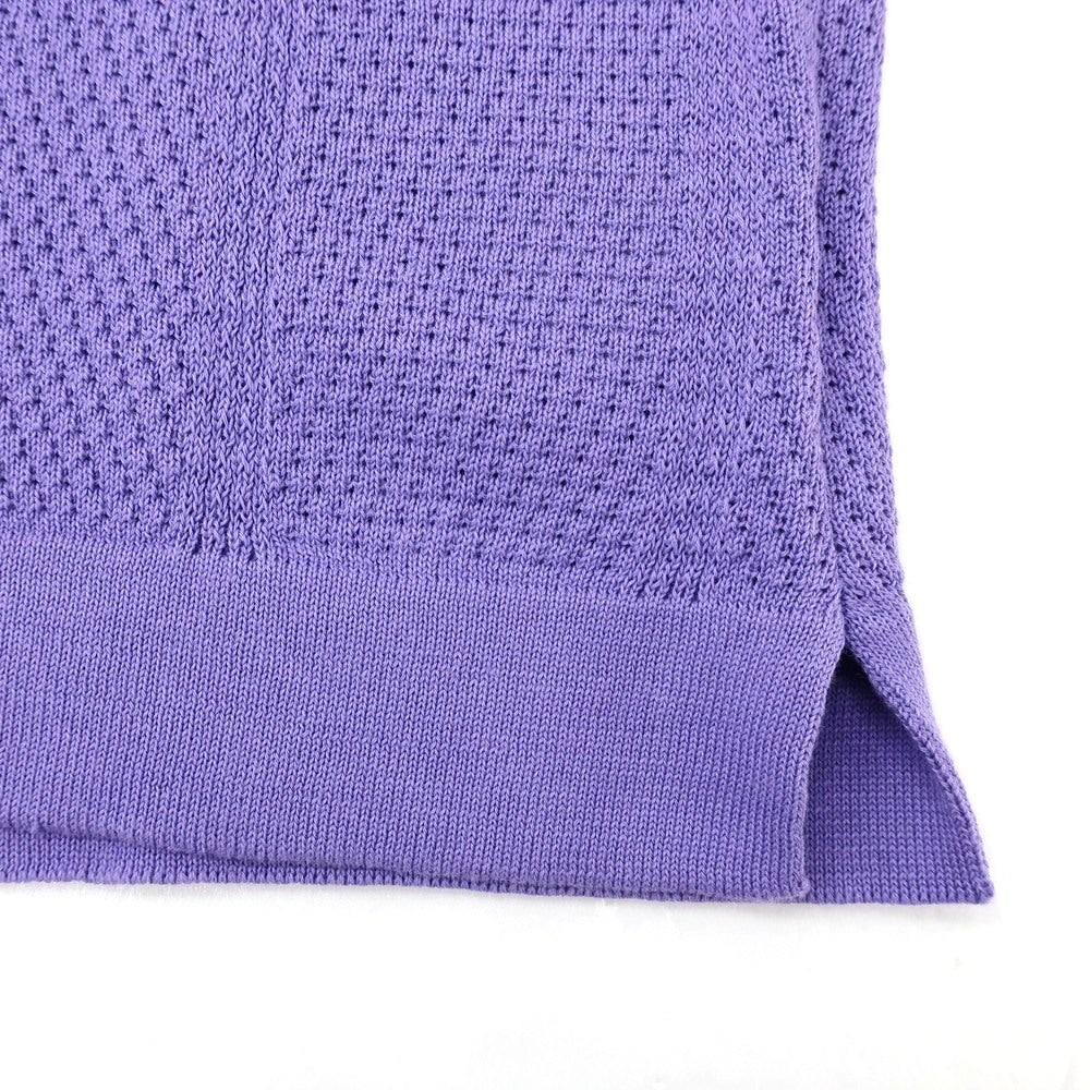 [New] GALLIA Cotton Knit Shirt-style Short Sleeve Cardigan Purple [50] [Condition Rank N] [Men&
