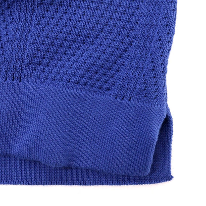 [New] GALLIA Cotton Knit Shirt-style Short Sleeve Cardigan Royal Blue [52] [Condition Rank N] [Men&
