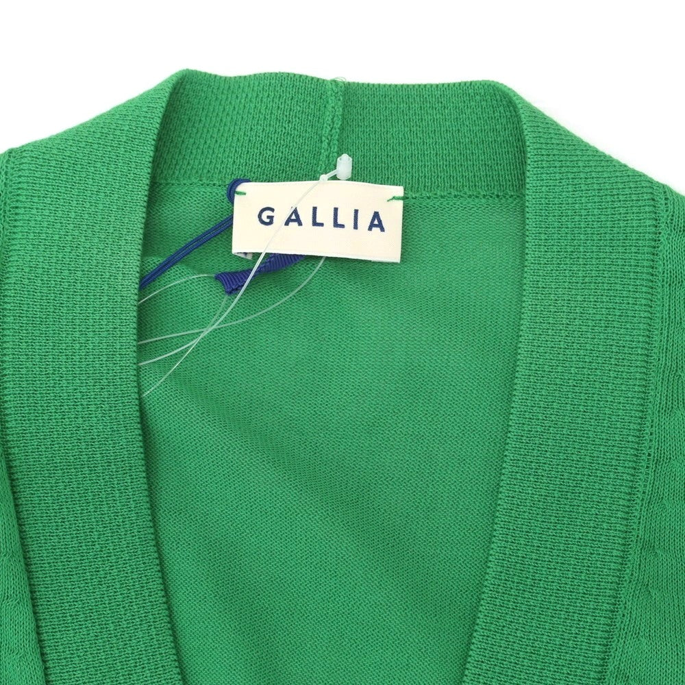 【新品】ガリア GALLIA ハイゲージ コットン ニット カーディガン グリーンxホワイト【サイズ46】【 状態ランクN 】【 メンズ 】[EPD]