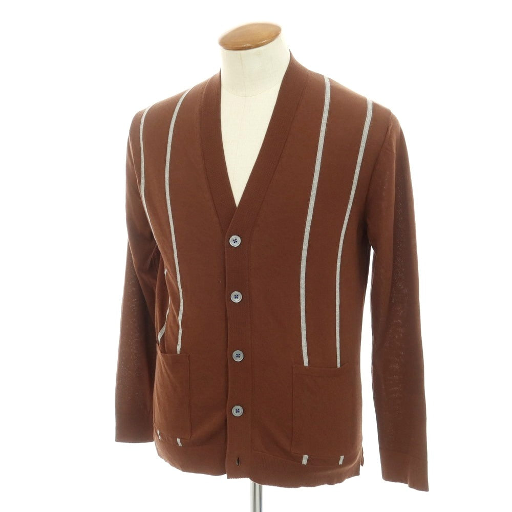 [New] GALLIA High Gauge Cotton Knit Cardigan Brown x Gray [48] [Condition Rank N] [Men&