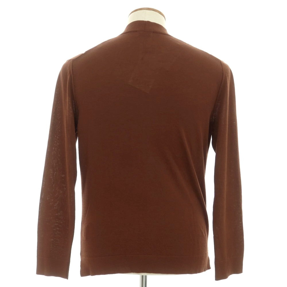 [New] GALLIA High Gauge Cotton Knit Cardigan Brown x Gray [48] [Condition Rank N] [Men&