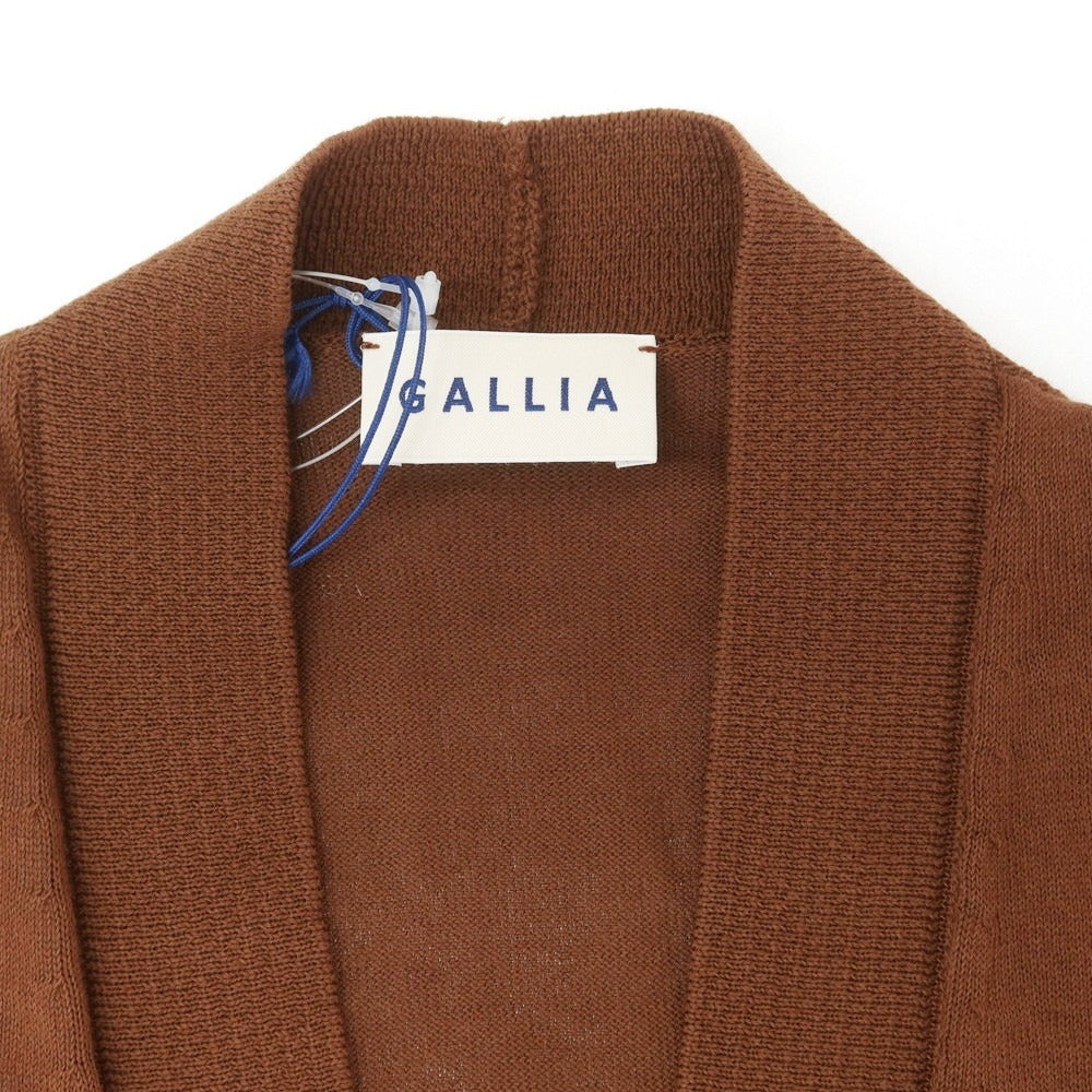 【新品】ガリア GALLIA ハイゲージ コットン ニット カーディガン ブラウンxグレー【サイズ48】【 状態ランクN 】【 メンズ 】[EPD]