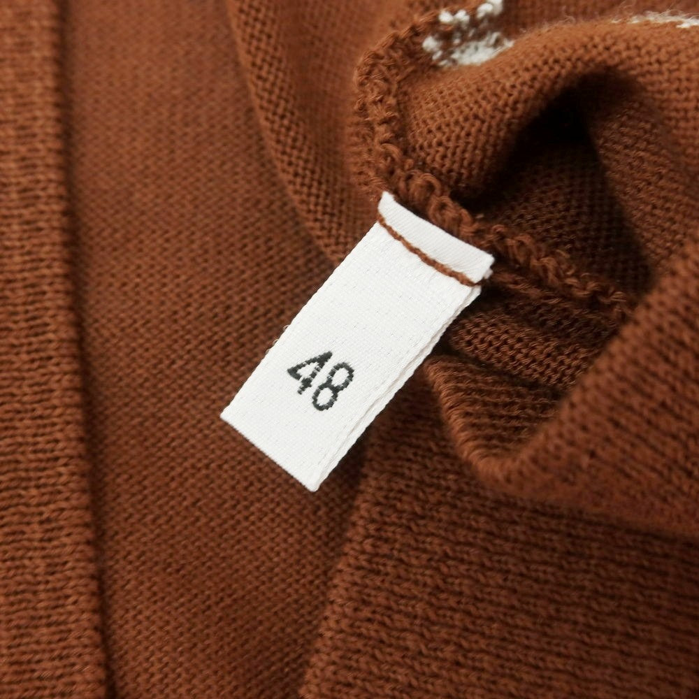 [New] GALLIA High Gauge Cotton Knit Cardigan Brown x Gray [48] [Condition Rank N] [Men&