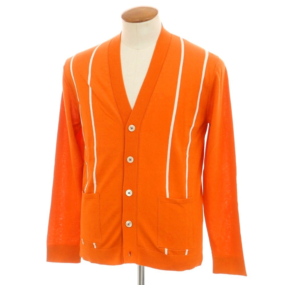 [New] GALLIA High Gauge Cotton Knit Cardigan Orange x White [48] [Condition Rank N] [Men&