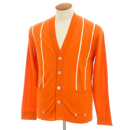 [New] GALLIA High Gauge Cotton Knit Cardigan Orange x White [48] [Condition Rank N] [Men&