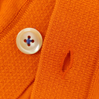 [New] GALLIA High Gauge Cotton Knit Cardigan Orange x White [48] [Condition Rank N] [Men&