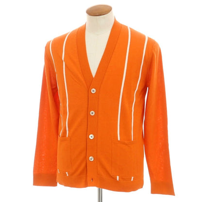 [New] GALLIA High Gauge Cotton Knit Cardigan Orange x White [48] [Condition Rank N] [Men&