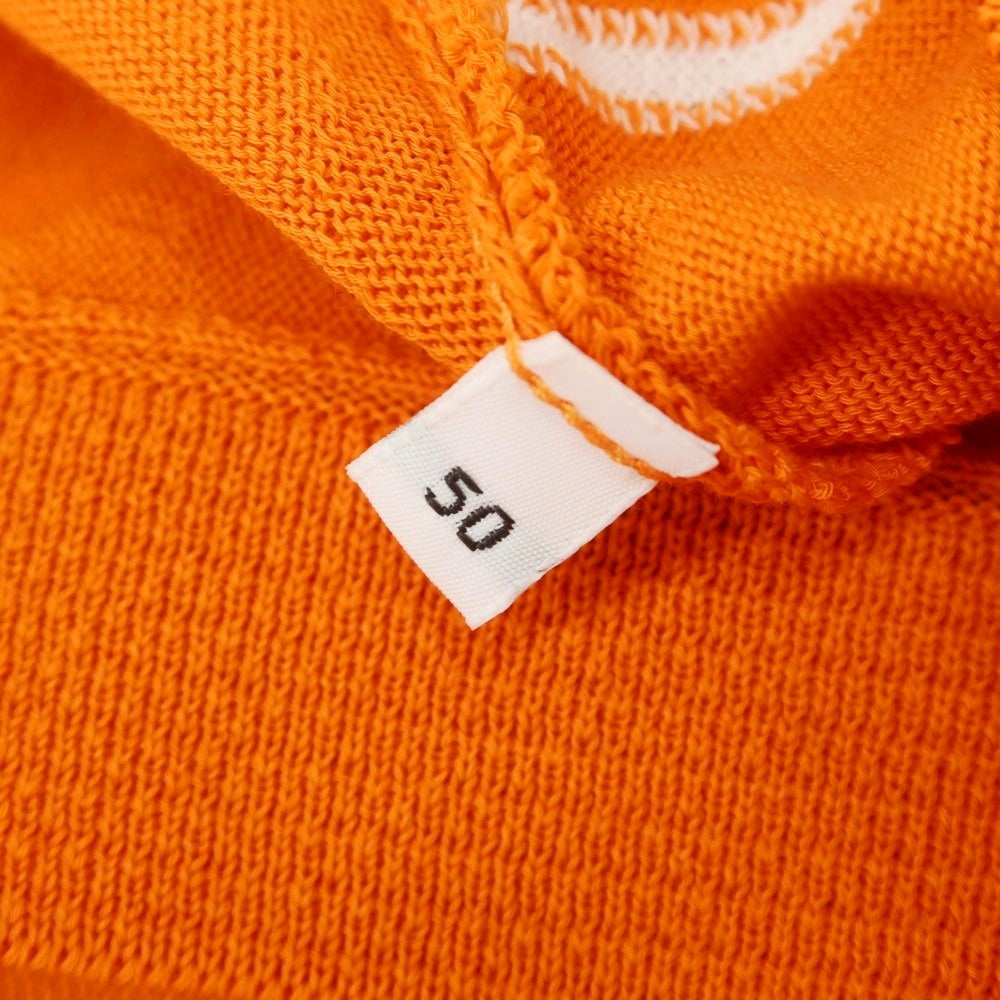 [New] GALLIA High Gauge Cotton Knit Cardigan Orange x White [50] [Condition Rank N] [Men&