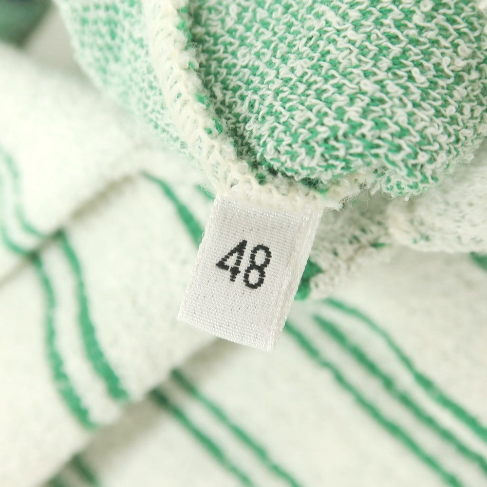 [New] GALLIA Cotton Nylon Striped Collared Knit Cardigan White x Green [48] [Condition Rank N] [Men&