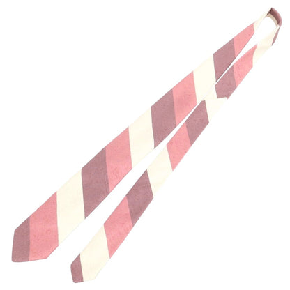 [New] Brewer Silk Striped Necktie Pink x White [Condition Rank N] [Men&