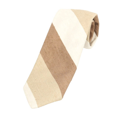 [New] Brewer Silk Striped Necktie Brown x Beige [Condition Rank N] [Men&