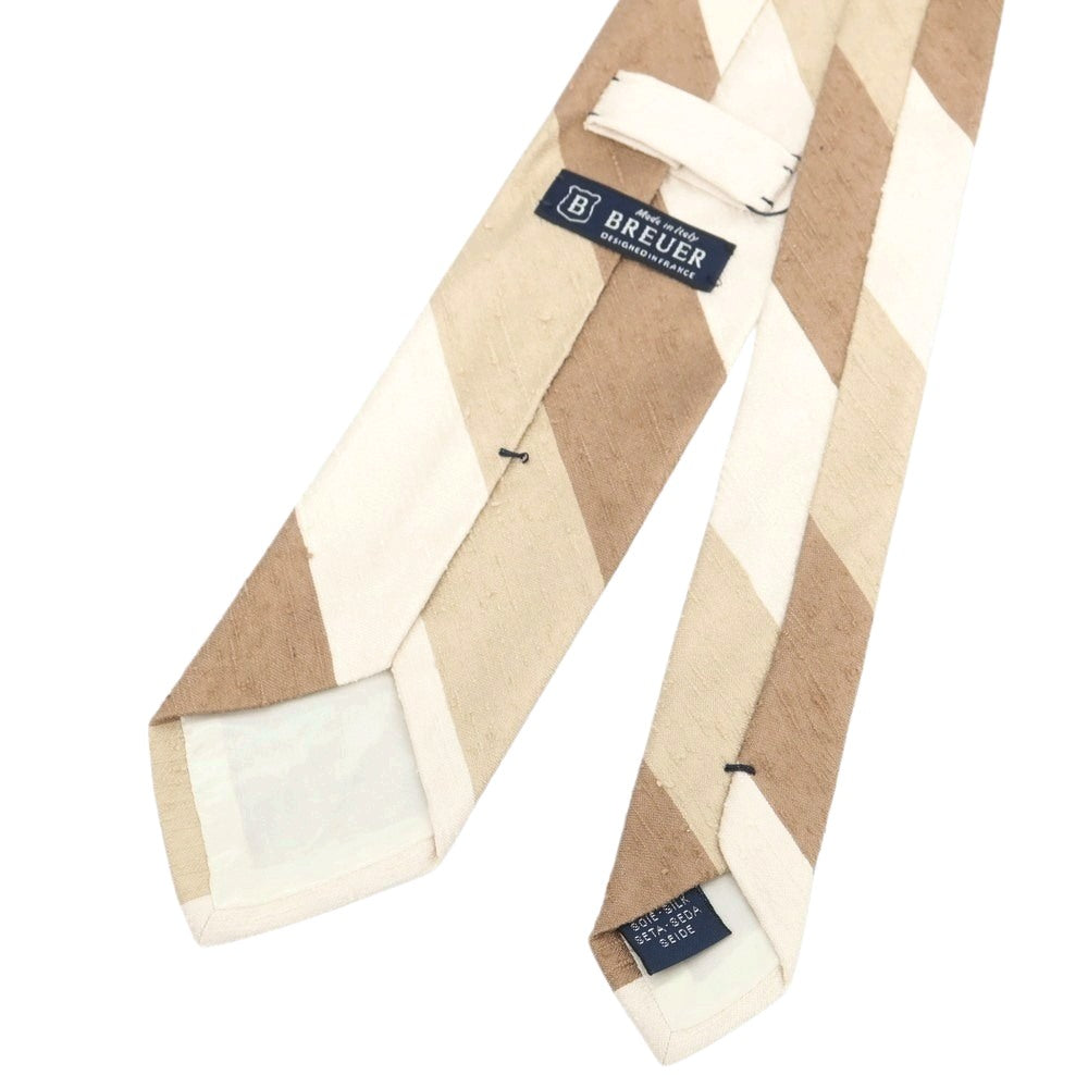 [New] Brewer Silk Striped Necktie Brown x Beige [Condition Rank N] [Men&