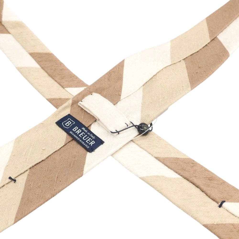 [New] Brewer Silk Striped Necktie Brown x Beige [Condition Rank N] [Men&