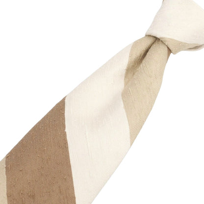[New] Brewer Silk Striped Necktie Brown x Beige [Condition Rank N] [Men&