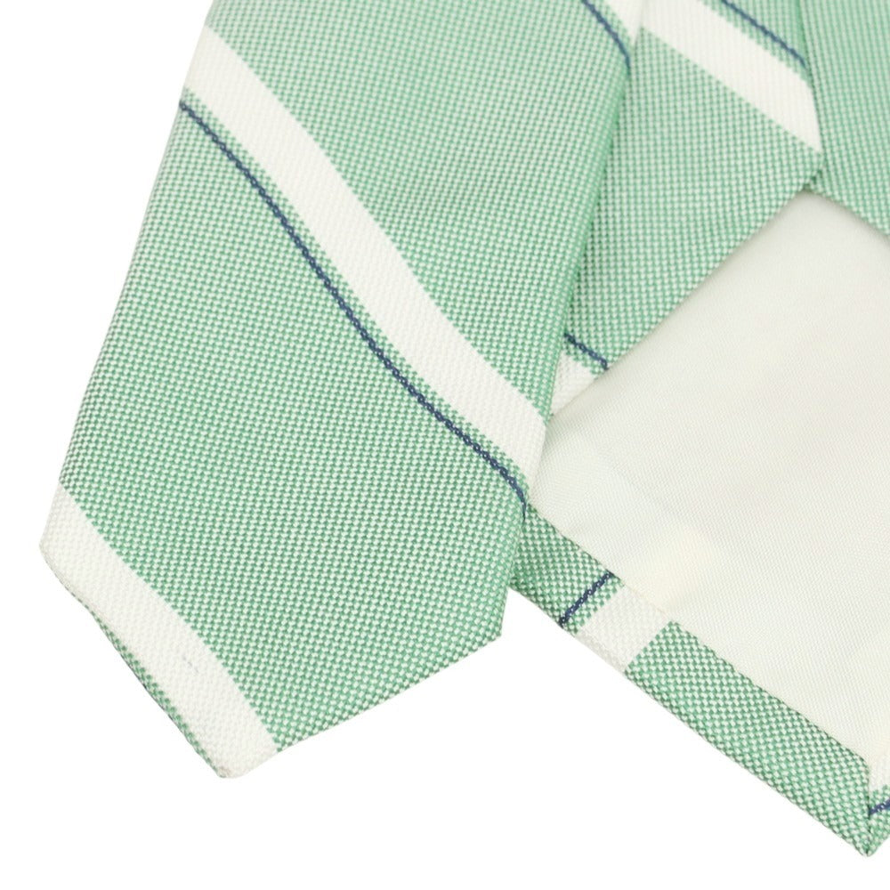[New Outlet] Brewer Silk Striped Necktie Green x White [Condition Rank N-] [Men&