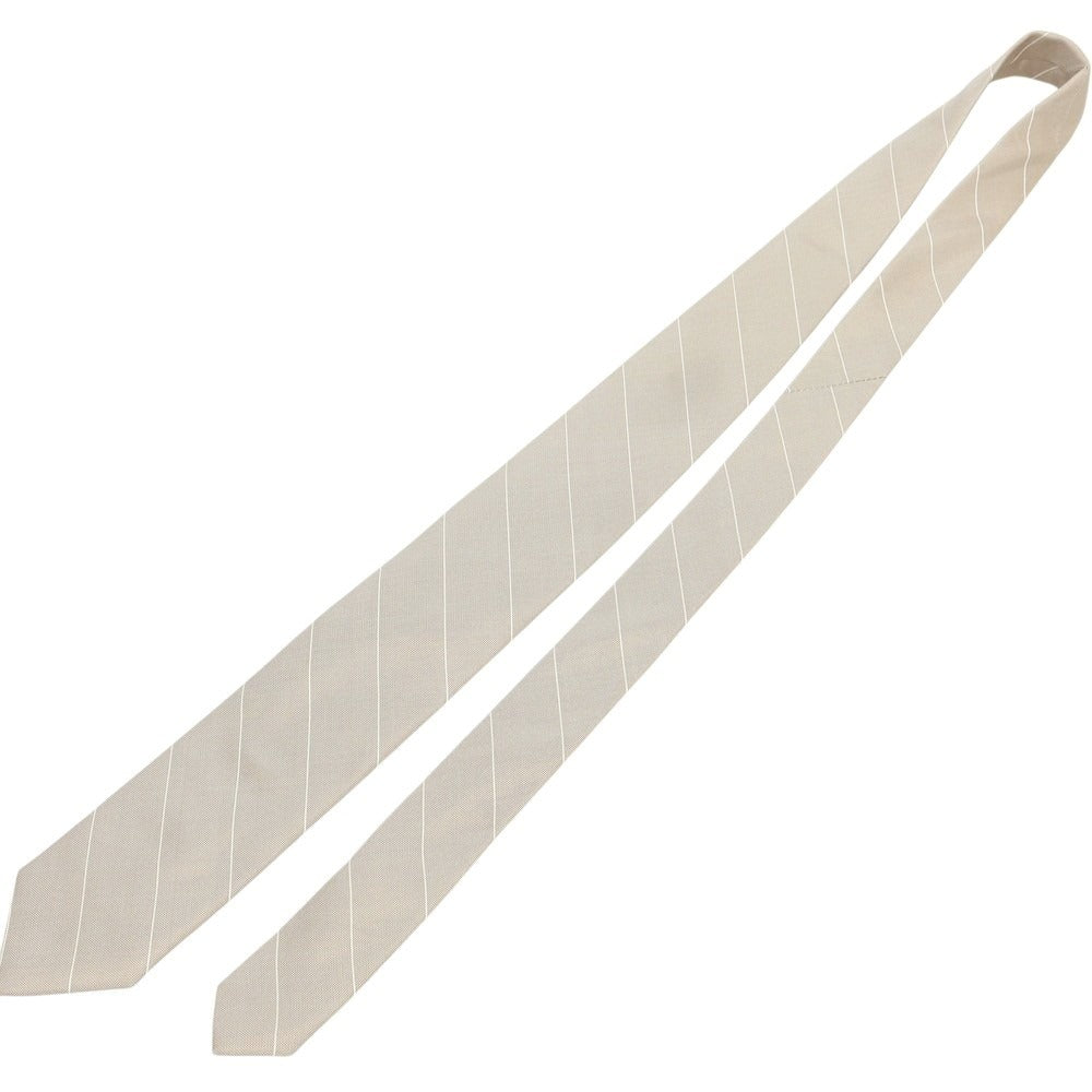 【新品】ブリューワー BREUER シルク ストライプ柄ネクタイ グレイッシュブラウン【 状態ランクN 】【 メンズ 】