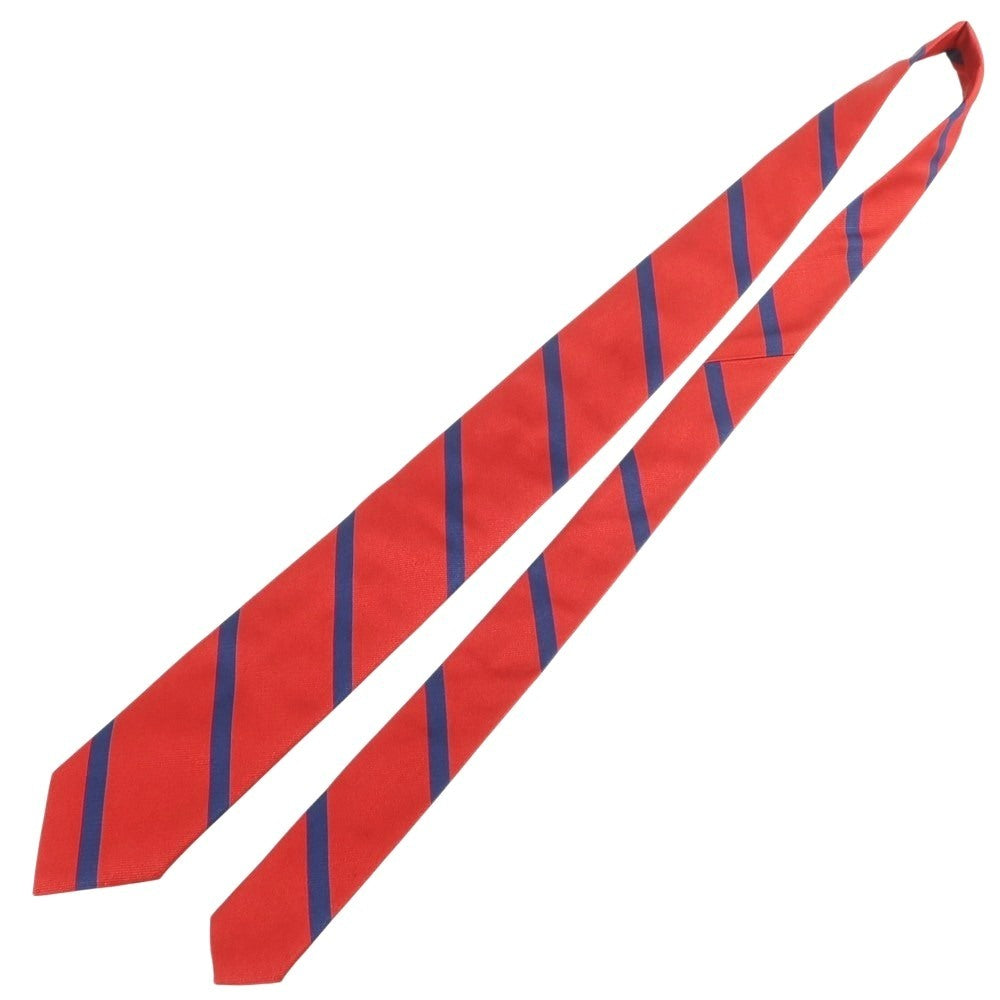 【新品】ブリューワー BREUER シルク ストライプ柄ネクタイ レッドxネイビー【 状態ランクN 】【 メンズ 】