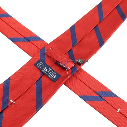 [New] Brewer Silk Striped Necktie Red x Navy [Condition Rank N] [Men&