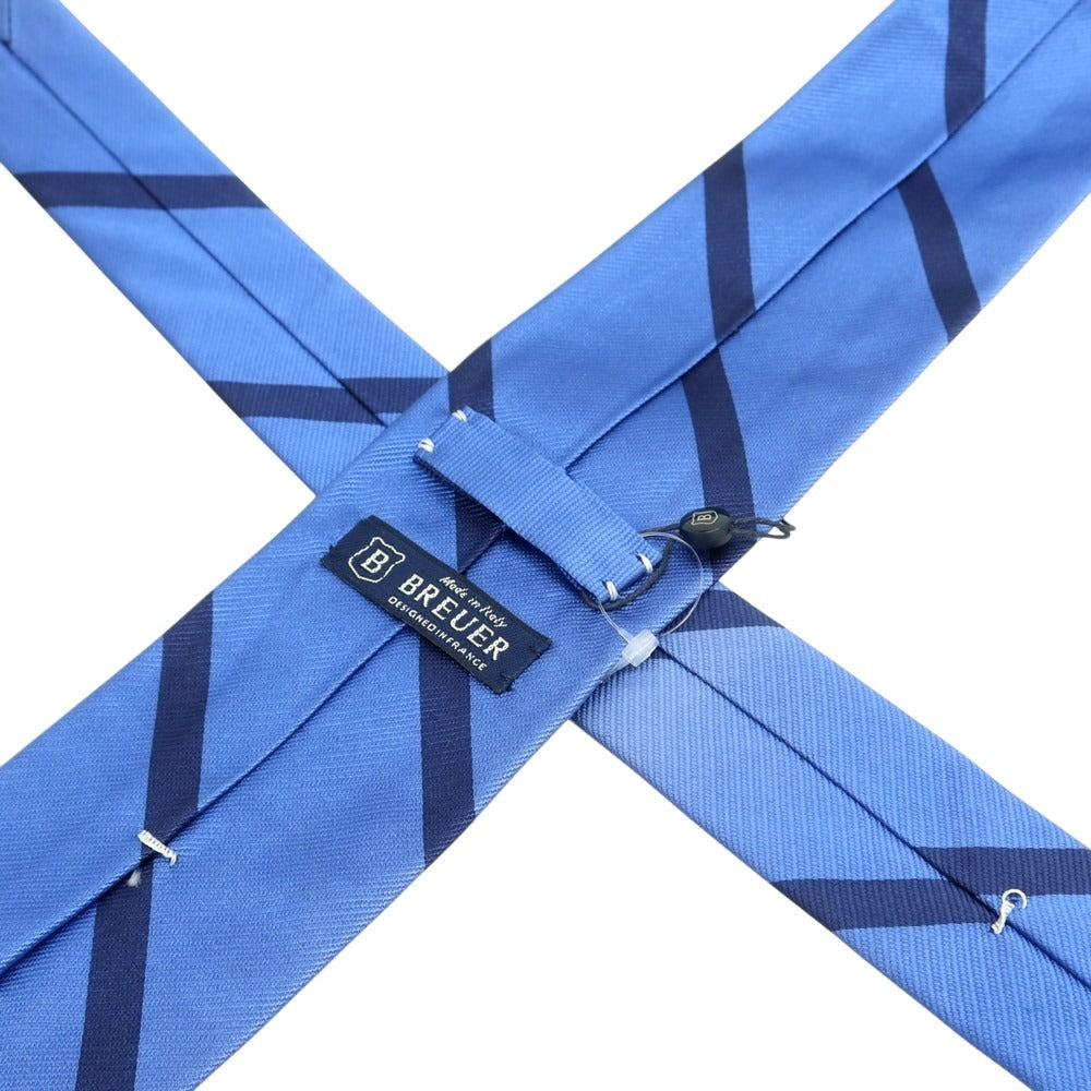 [New Outlet] Brewer Silk Striped Necktie Blue x Navy [Condition Rank N-] [Men&