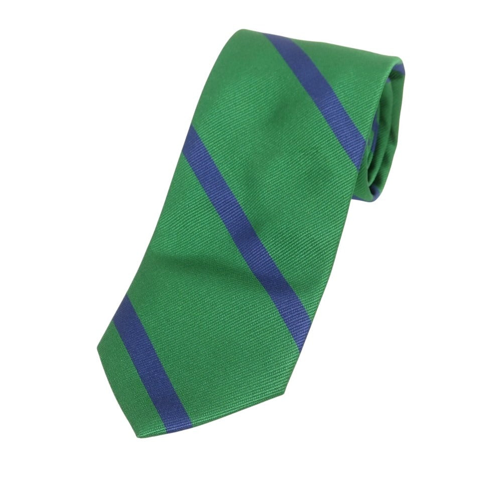 [New] Brewer Silk Striped Necktie Green x Navy [Condition Rank N] [Men&