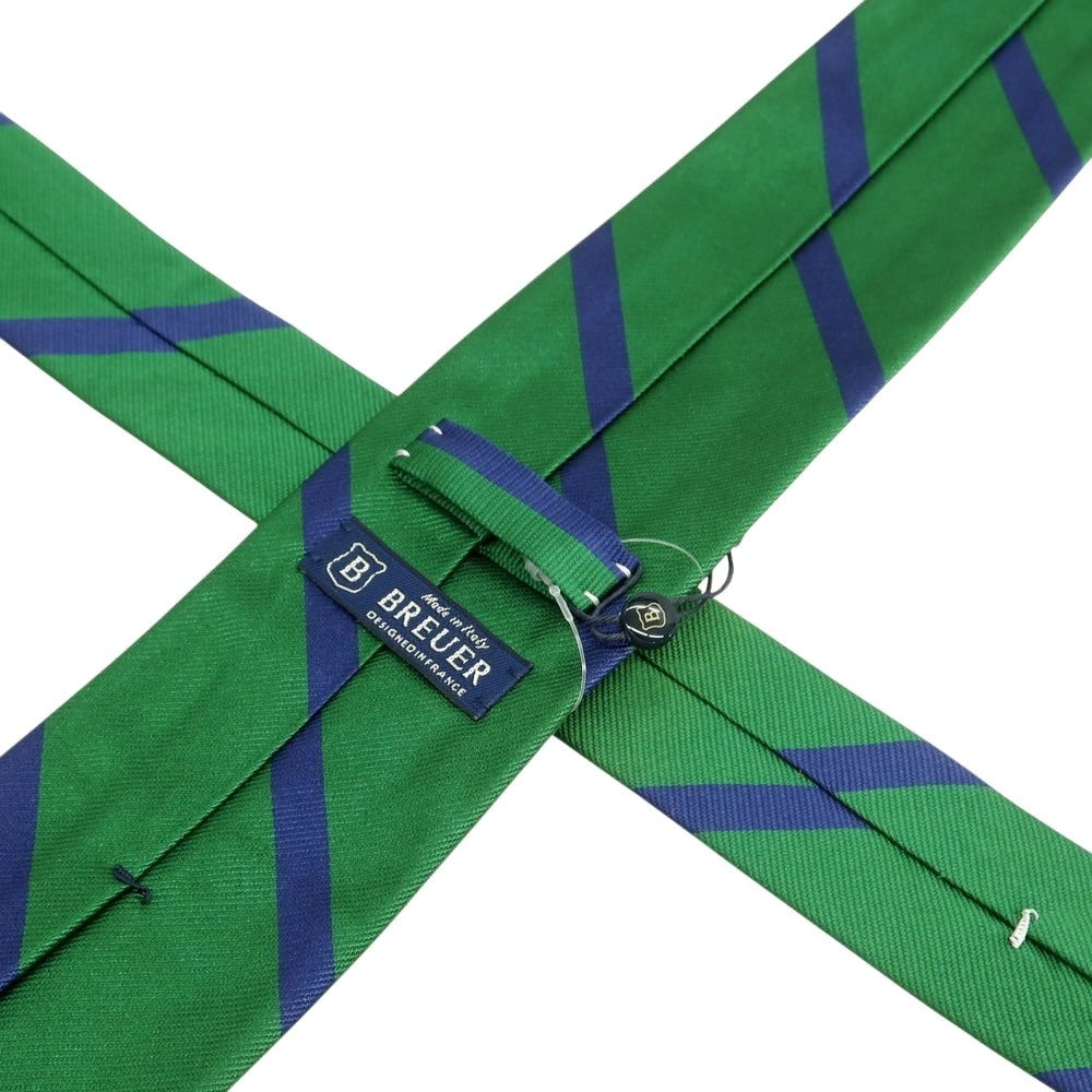[New] Brewer Silk Striped Necktie Green x Navy [Condition Rank N] [Men&