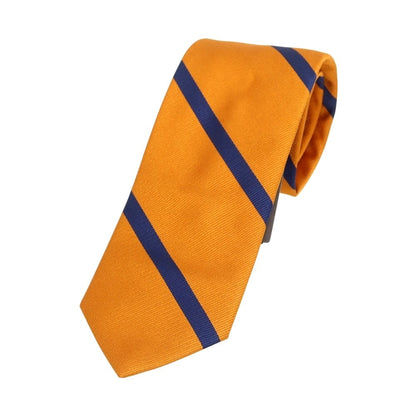 [New] Brewer Silk Striped Necktie Orange x Navy [Condition Rank N] [Men&