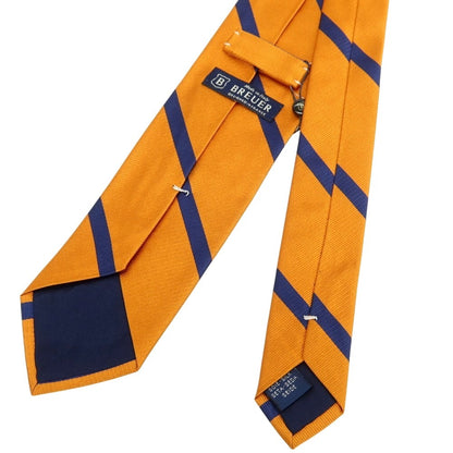 [New] Brewer Silk Striped Necktie Orange x Navy [Condition Rank N] [Men&