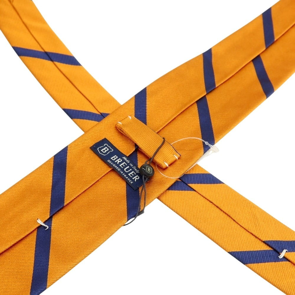 [New] Brewer Silk Striped Necktie Orange x Navy [Condition Rank N] [Men&