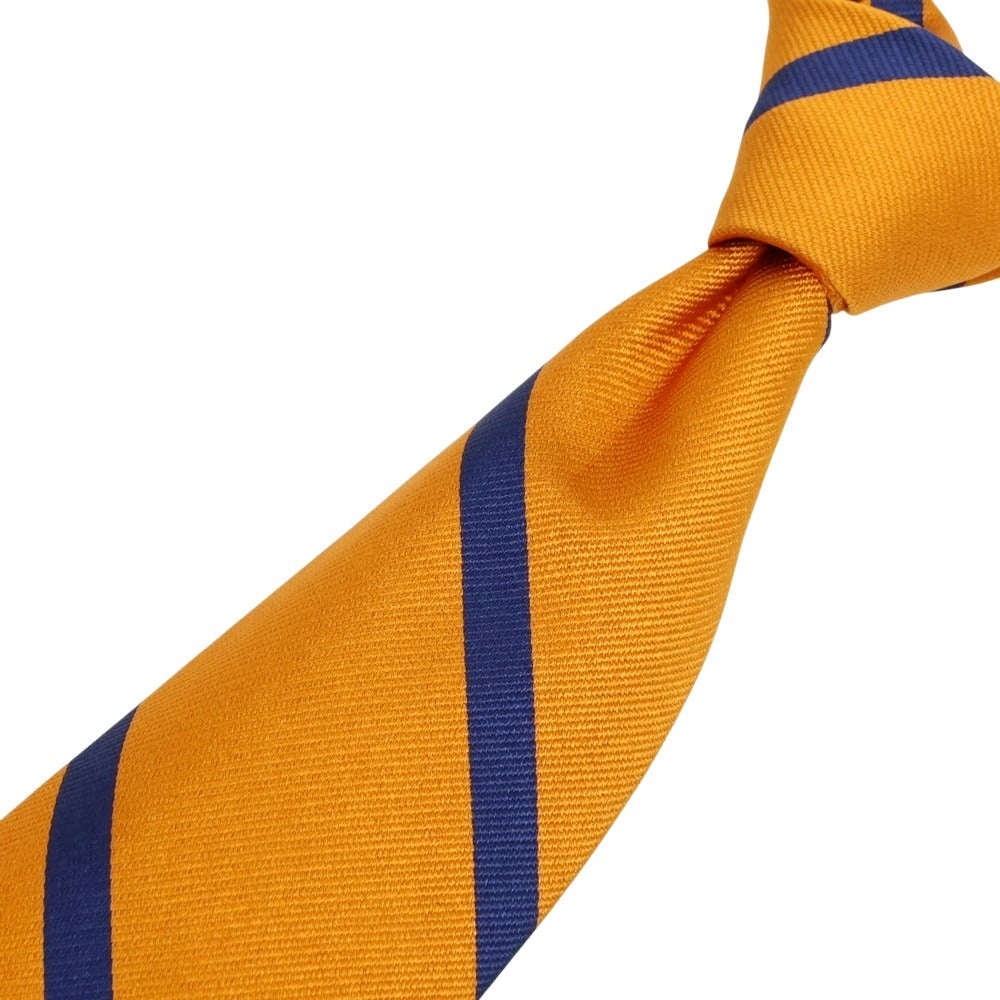 [New] Brewer Silk Striped Necktie Orange x Navy [Condition Rank N] [Men&