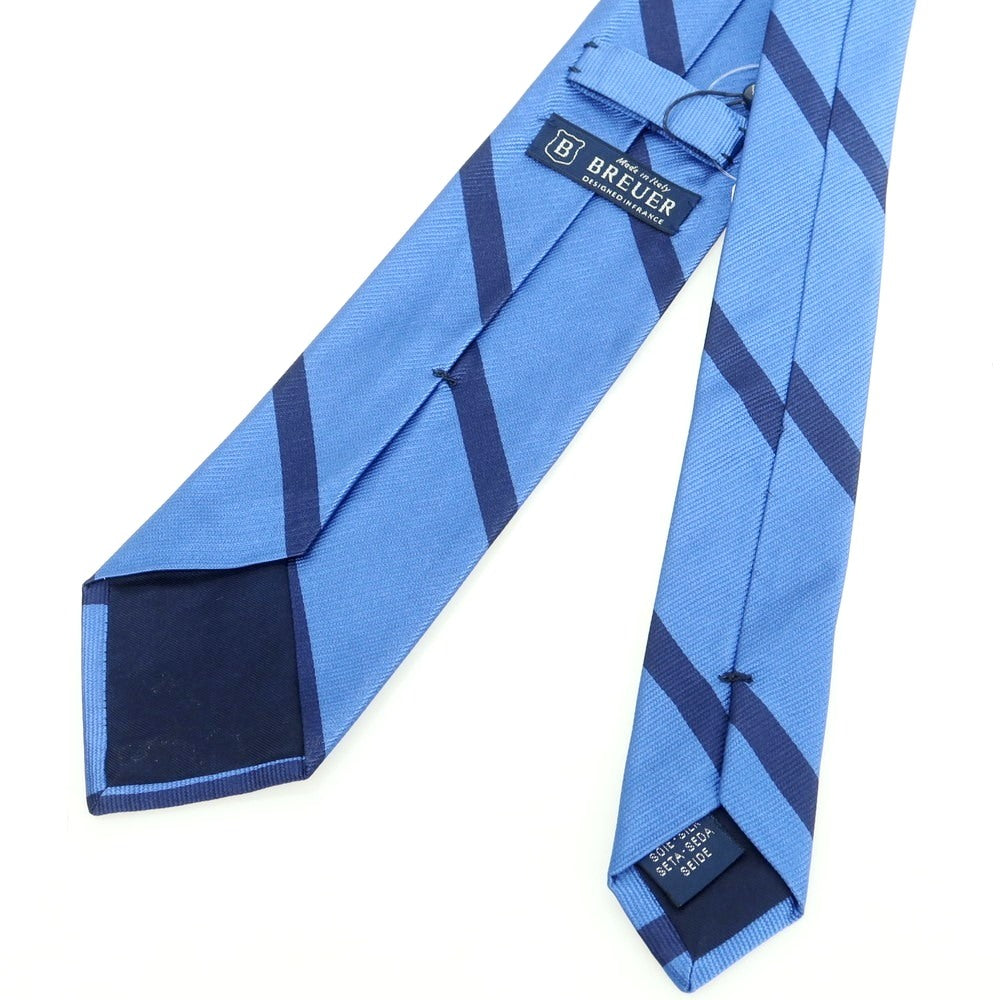 [New] Brewer Silk Striped Necktie Blue x Navy [Condition Rank N] [Men&
