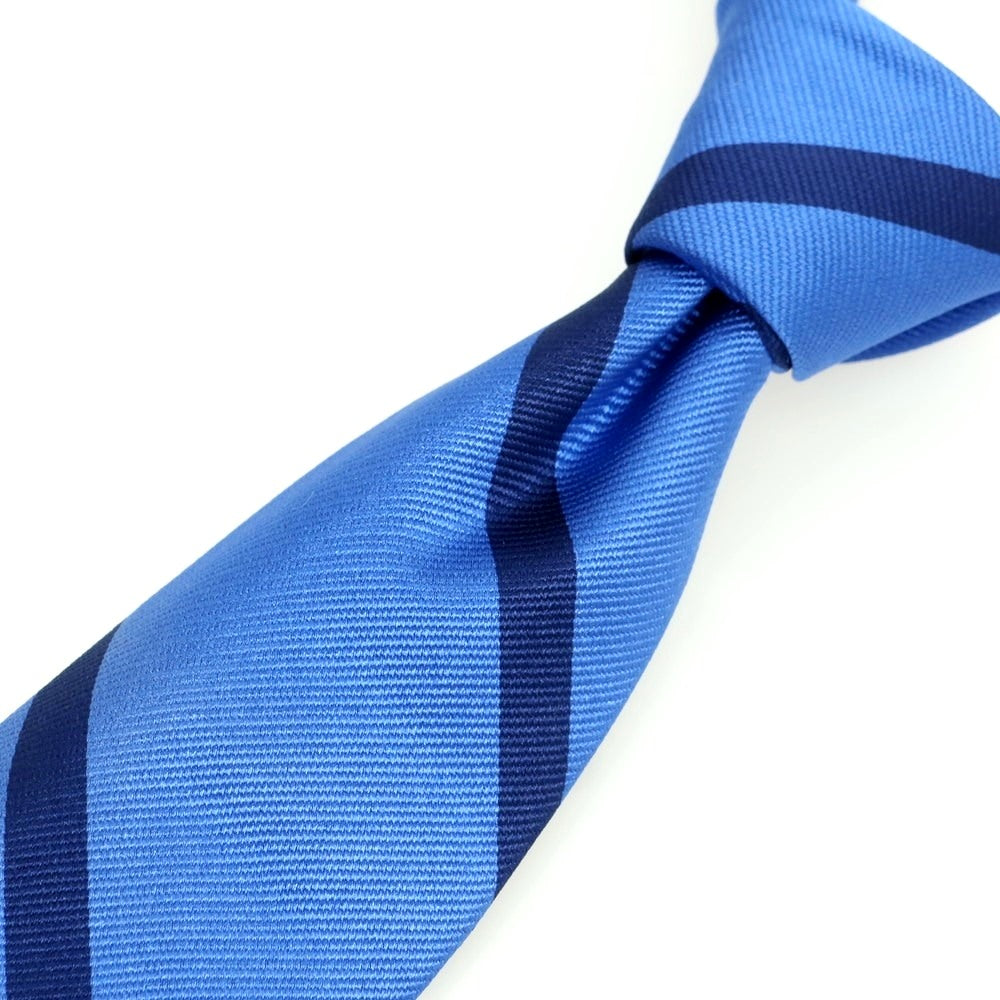 [New] Brewer Silk Striped Necktie Blue x Navy [Condition Rank N] [Men&
