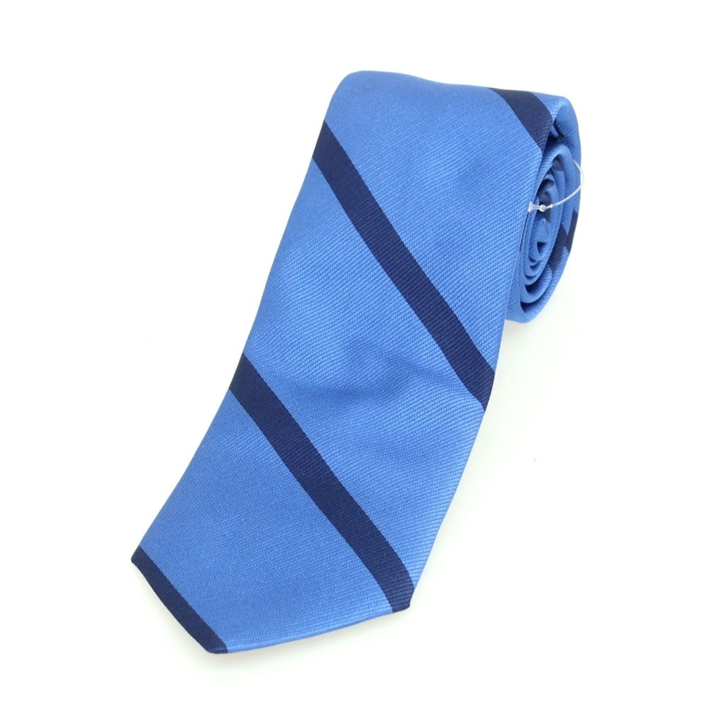 【新品】ブリューワー BREUER シルク ストライプ柄ネクタイ ブルーxネイビー【 状態ランクN 】【 メンズ 】