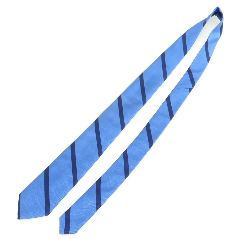 【新品】ブリューワー BREUER シルク ストライプ柄ネクタイ ブルーxネイビー【 状態ランクN 】【 メンズ 】