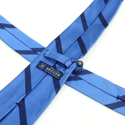 [New] Brewer Silk Striped Necktie Blue x Navy [Condition Rank N] [Men&
