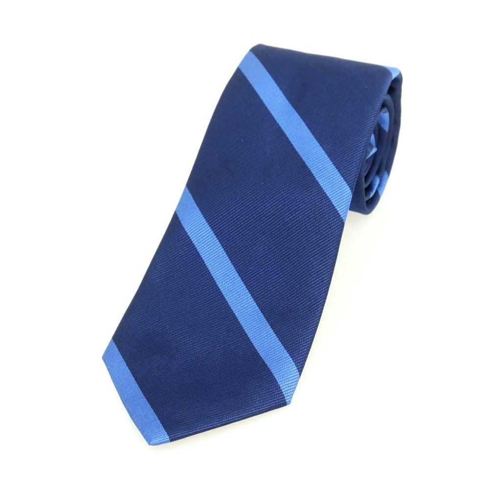 【新品】ブリューワー BREUER シルク ストライプ柄ネクタイ ネイビーxブルー【 状態ランクN 】【 メンズ 】
